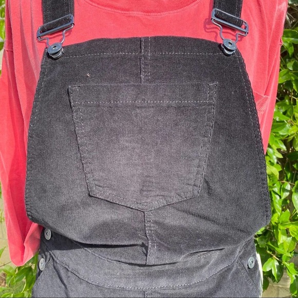 Vanilla Star Black Midi Corduroy Overall Skirt Jumper Size 3* - Picture 2 of 7